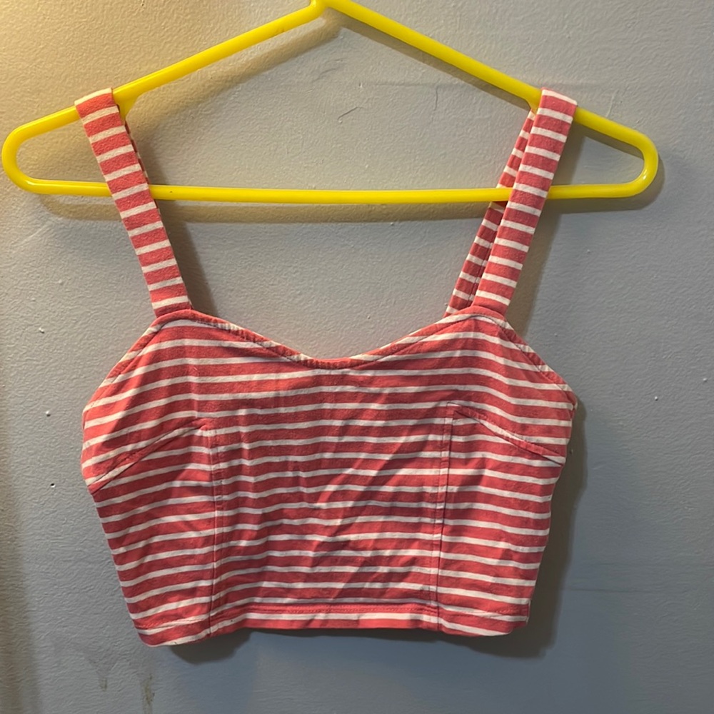 Pink striped crop top
